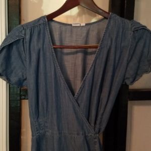Chambray wrap dress